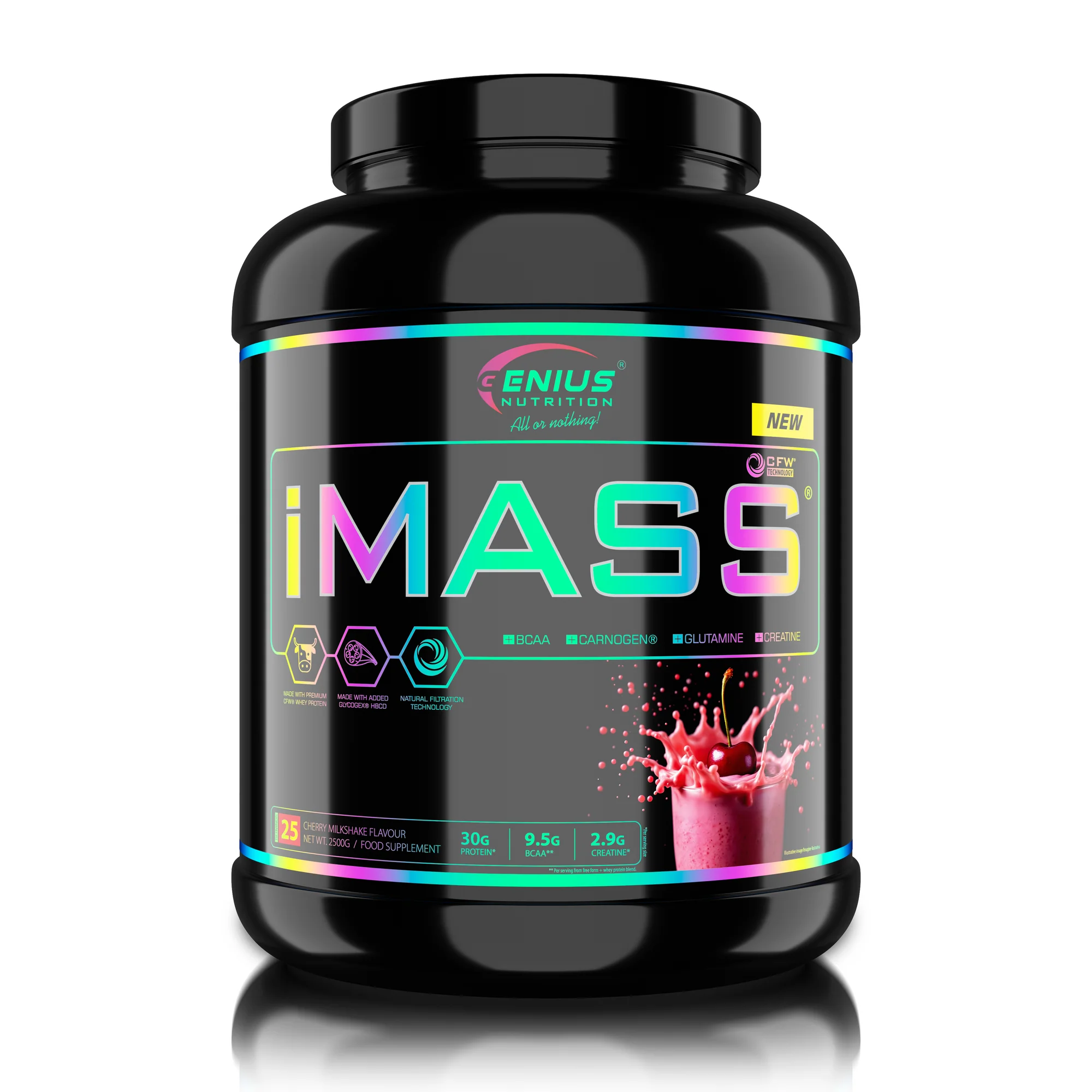Proteina - Gainer, Genius Nutrition, iMass, 2.5kg, pudra proteica