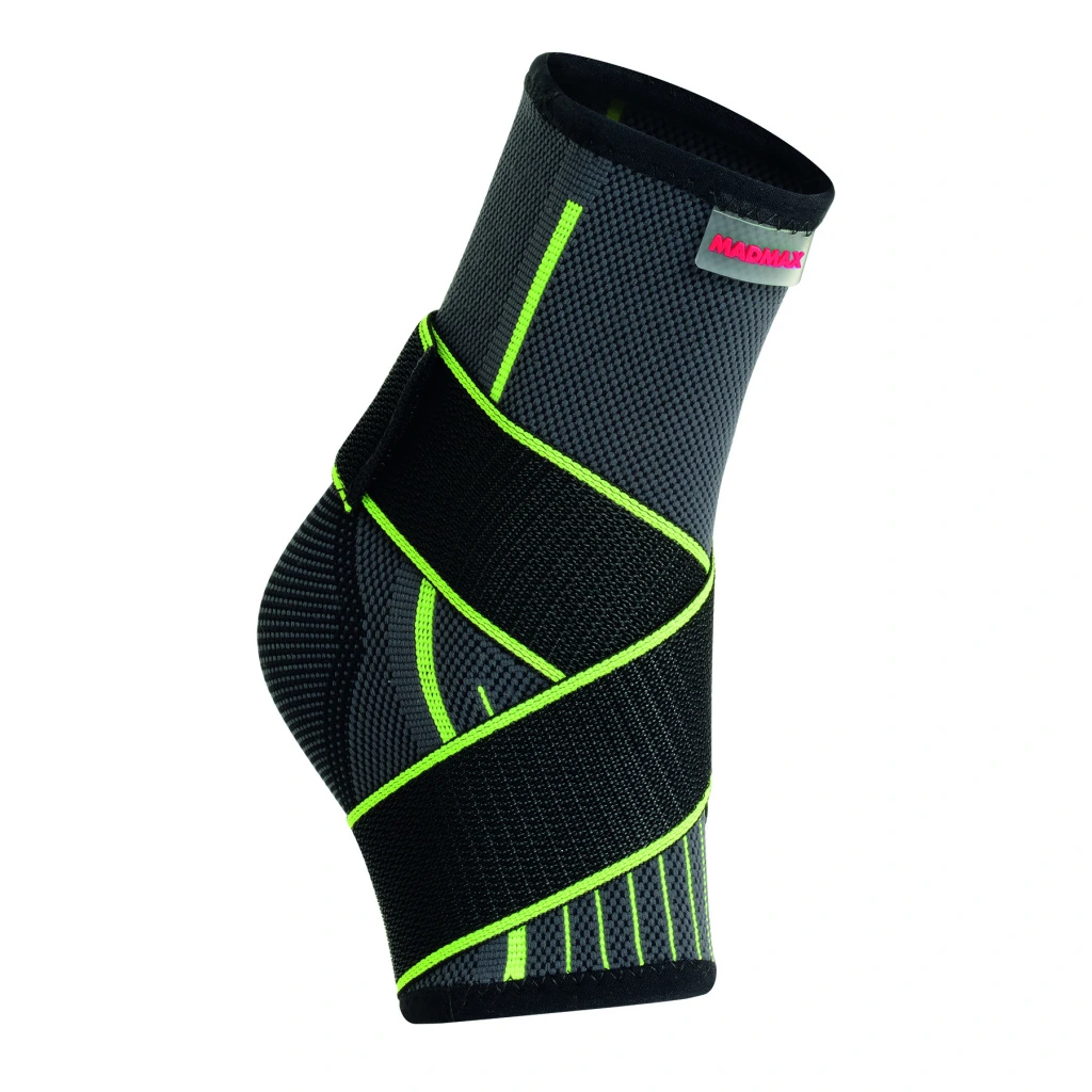 Diverse - Glezniera cu compresie, MadMax, 3D Compressive ankle support with strap, Black/Green