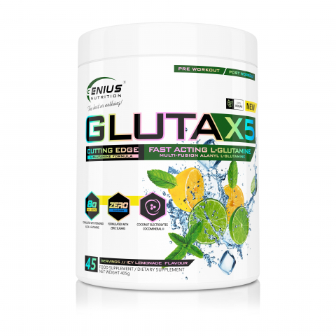 Aminoacizi - Glutamina, Genius Nutrition, Gluta-X5, 405 grame, pudra