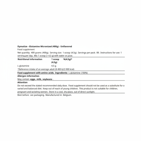 Glutamina, Dymatize, Glutamine Micronized, 400 grame, pudra [1]