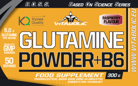 Glutamina + Vitamina B6, Vitabolic, Glutamine Powder + B6, 300 de grame, pudra [2]