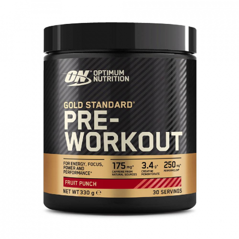 Cu cofeina - Pre-workout, Optimum Nutrition, Gold Standard Pre-workout, 330 de grame, pudra