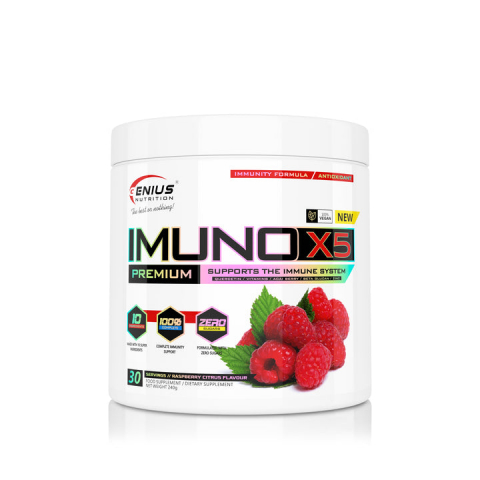 Anti-Aging - Supliment pentru sistemul imunitar, Genius Nutrition, Imuno-X5, 240 de grame, pudra