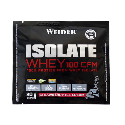 Microfiltrat - Izolat proteic, Weider, Isolate Whey 100 CFM, plic de 30 de grame, o portie