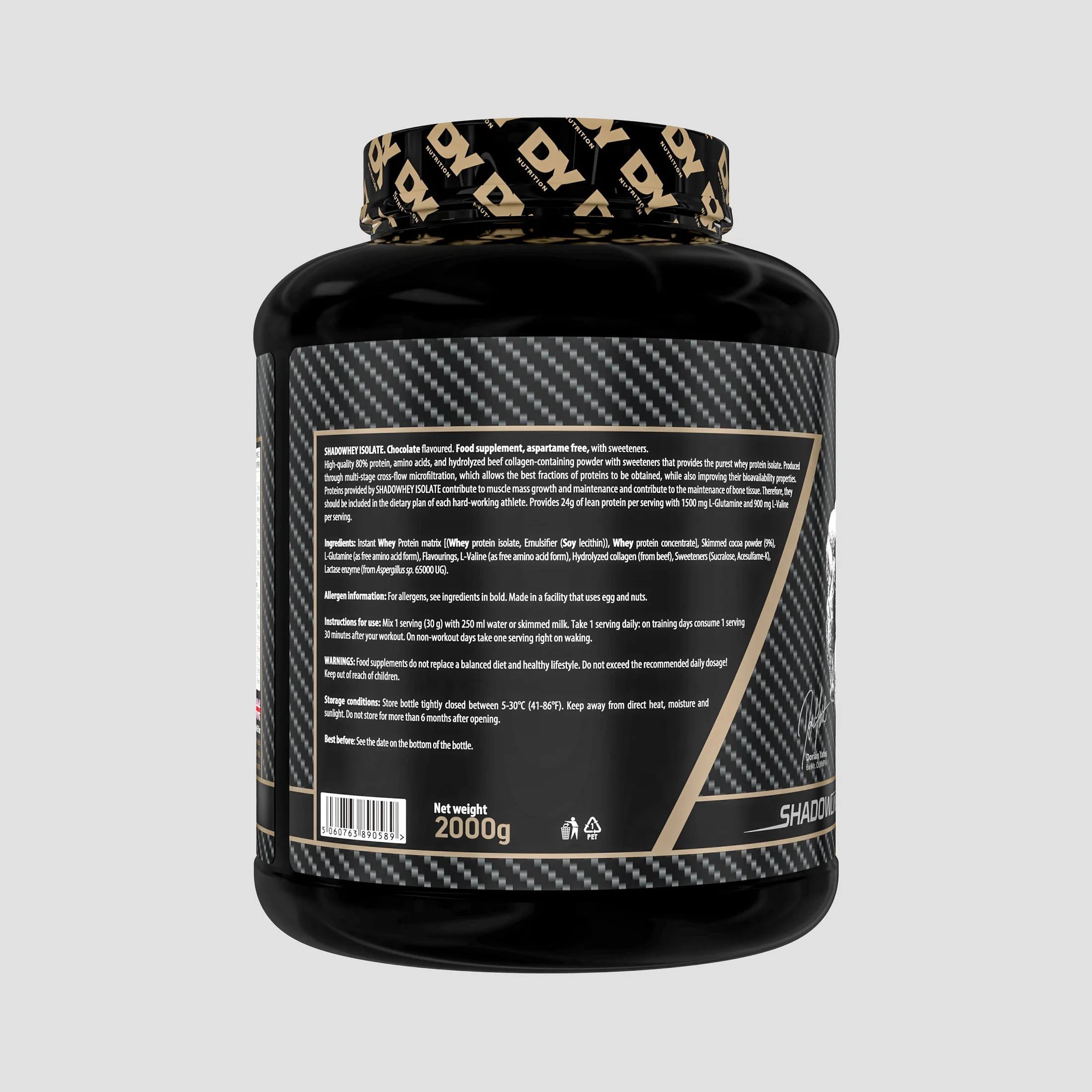 Izolat proteic din zer, DY Nutrition, Shadowhey Isolate, 2kg, pudra proteica [1]