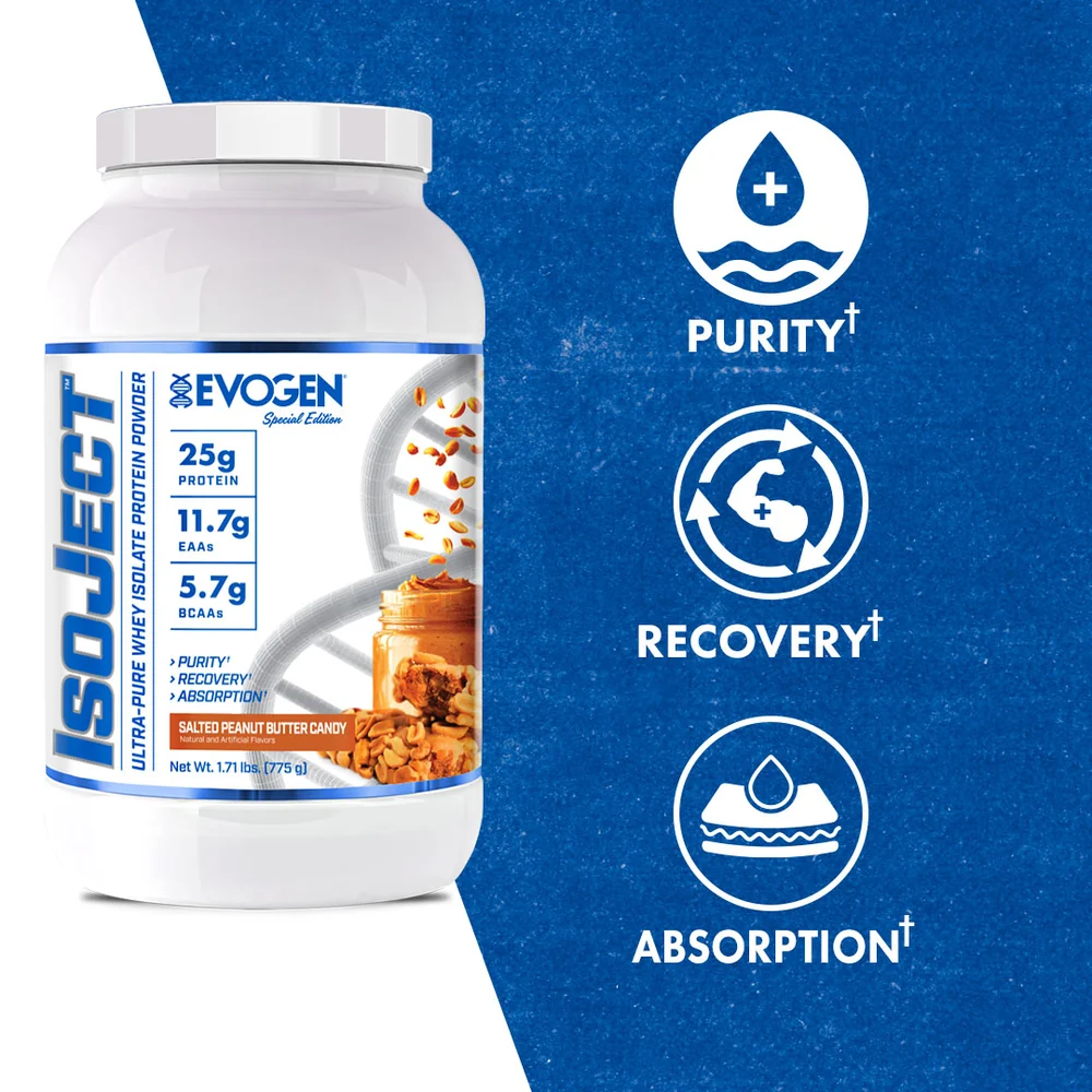 Izolat proteic, Evogen, IsoJect Ultra-Pure whey isolate protein powder, aprox. 25 de portii, pudra proteica [2]