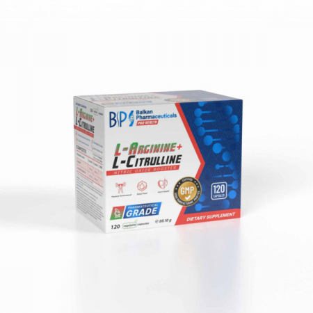 Aminoacizi - Arginina + Citrulina, Balkan Pharmaceuticals, L-Arginine + L-Citrulline, 120 de capsule