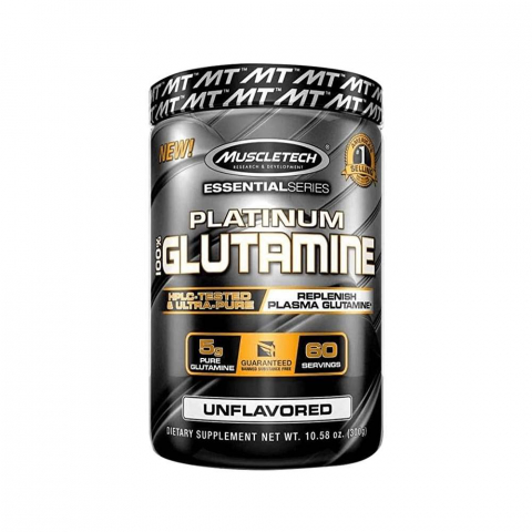 Glutamina - Glutamina, Muscletech, 100% L-Glutamina, 300 de grame, pudra