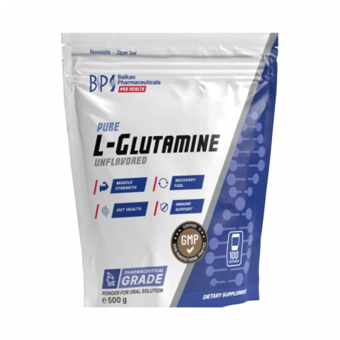 Aminoacizi - Glutamina, Balkan Pharmaceuticals, L-Glutamine, 500 de grame, pudra