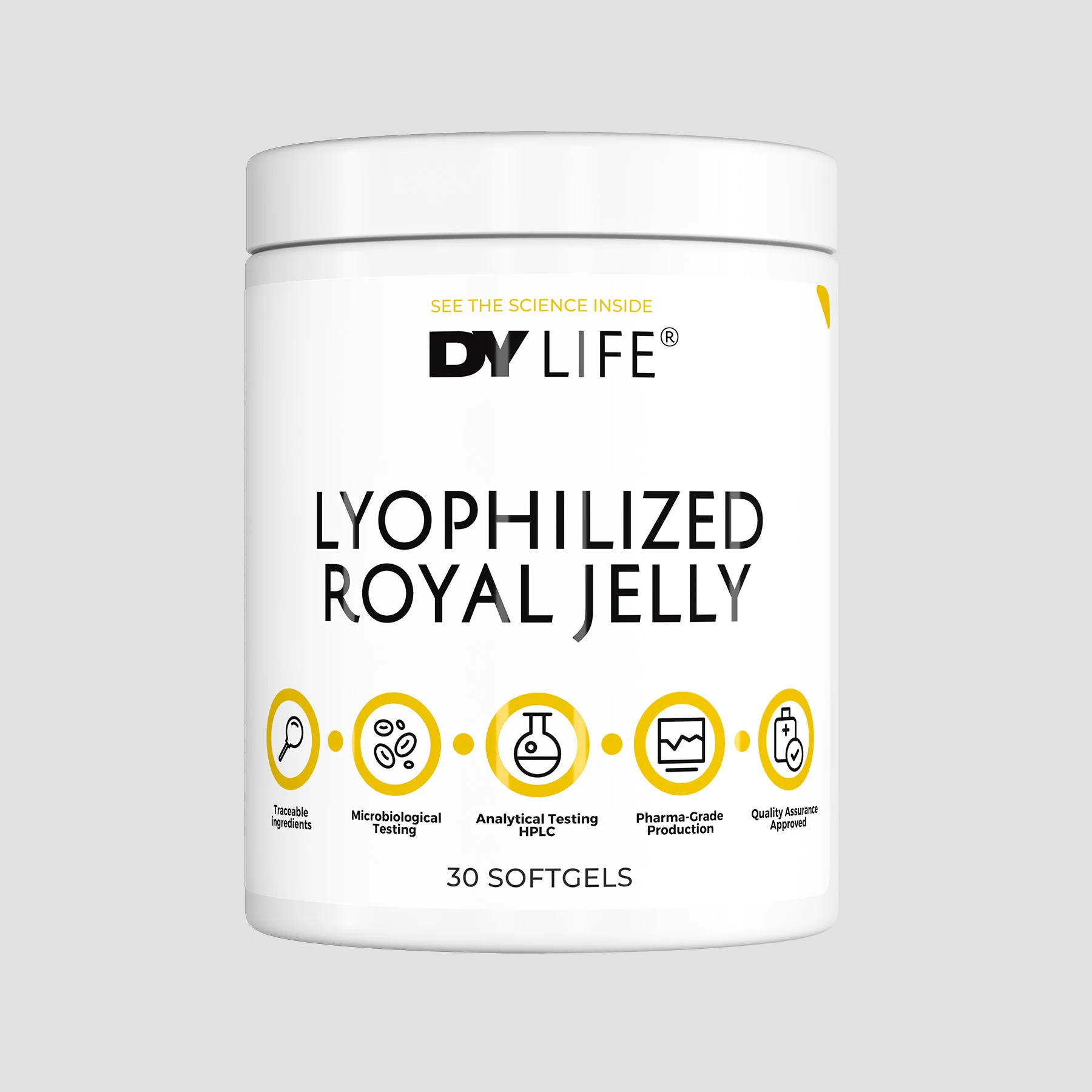 Superfoods - Laptisor de matca liofilizat, DY Life, Lyophilized Royal Jelly, 30 de capsule moi