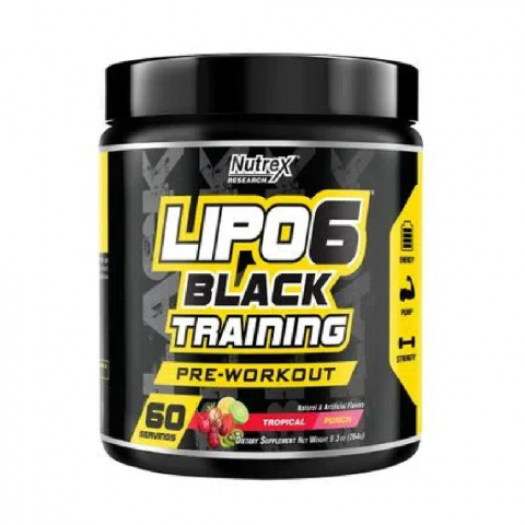 Slabire si definire - Pre-workout + arzator de grasimi, Nutrex, Lipo 6 Black Training, 264 de grame, pudra