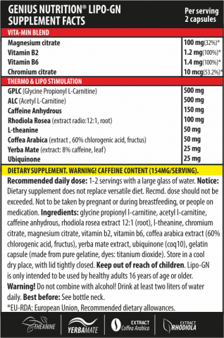 Arzator de grasimi, Genius Nutrition, Lipo-GN, 90 de capsule [1]