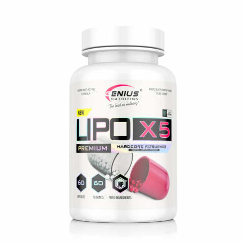 Slabire si definire - Arzator de grasimi, Genius Nutrition, Lipo-X5, 60 de capsule