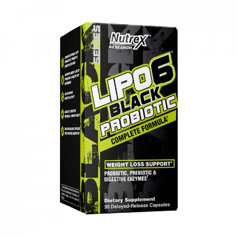 Slabire si definire - Arzator de grasimi cu enzime digestive, Nutrex, Lipo 6 Black Probiotic, 30 de capsule