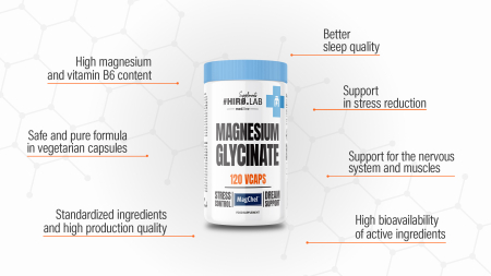 Magneziu bisglicinat, Hiro Lab, Magnesium Glycinate, 120 de capsule [6]
