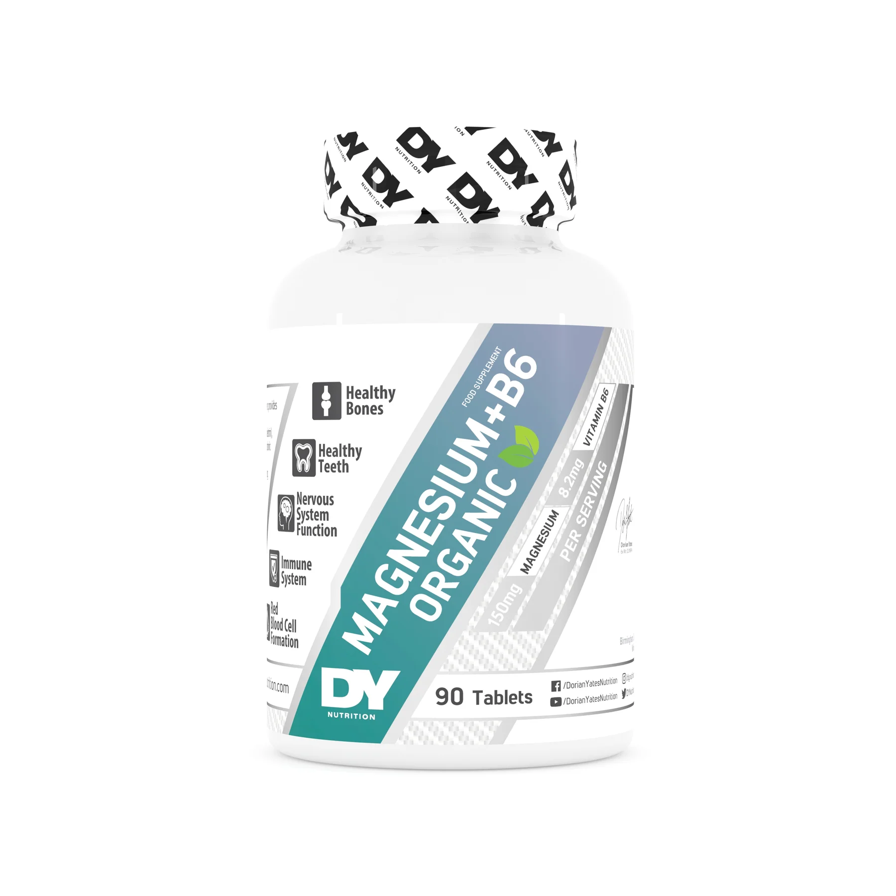 Sanatate generala - Magneziu + Vitamina B6, DY Nutrition, Magnesium + Vitamin B6 Organic, 90 de tablete
