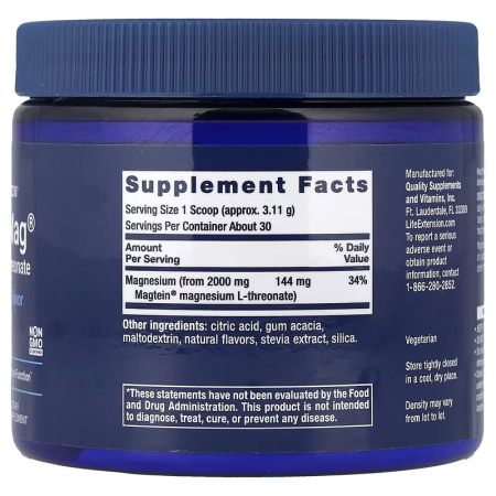 Magneziu treonat, Life Extension, Neuro-Mag Magnesium L-Threonate, Tropical Punch, 30 de portii , 93.35 grame, pudra [1]