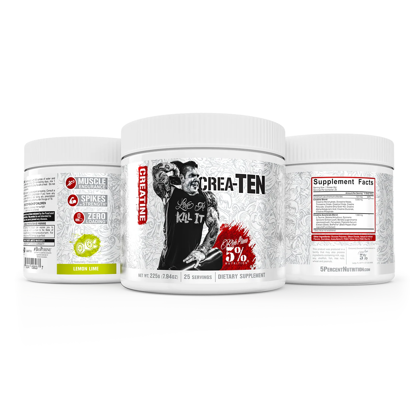 Matrice de creatina, 5% Rich Piana, Crea-Ten, 225 de grame, pudra [1]