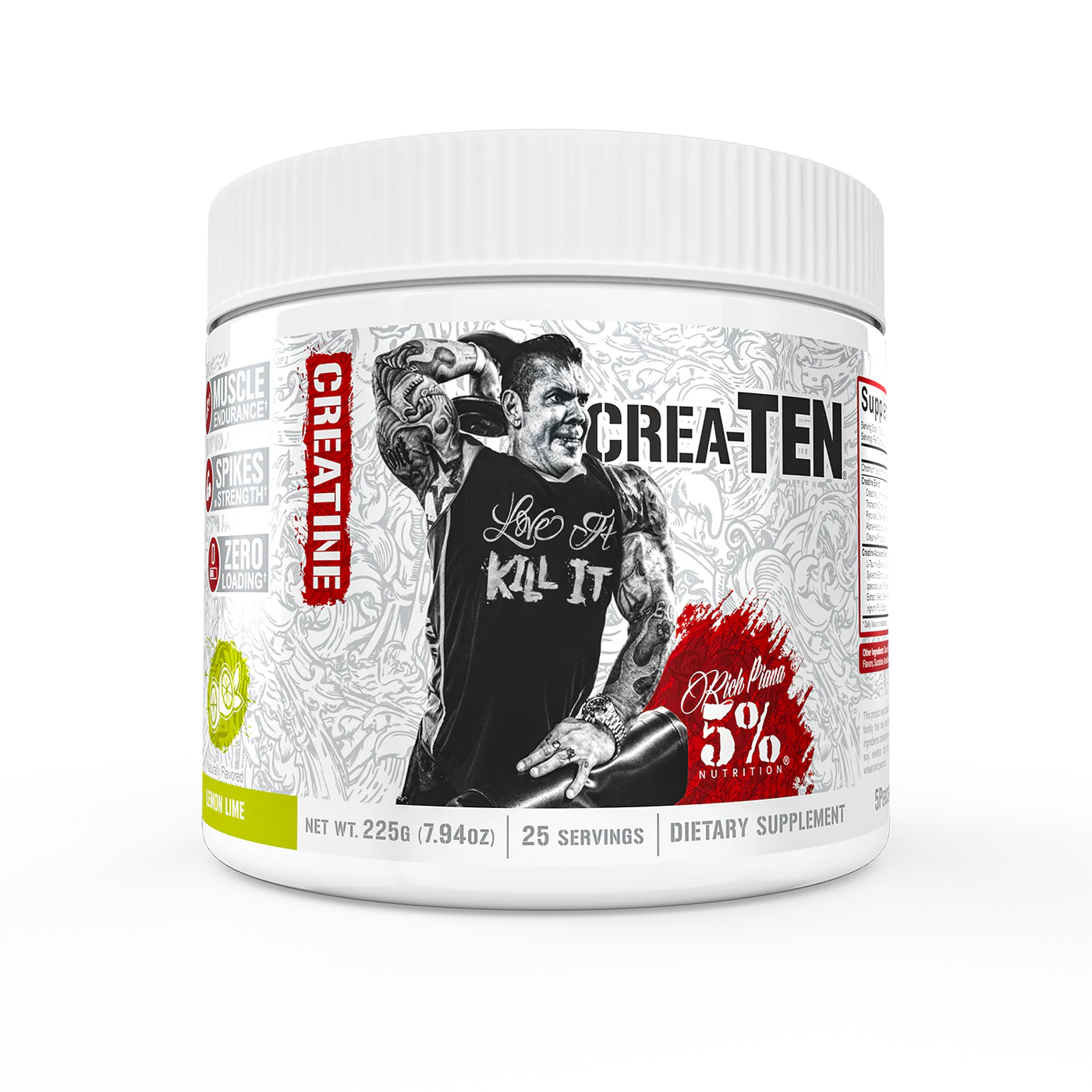 Matrice de creatina, 5% Rich Piana, Crea-Ten, 225 de grame, pudra [4]