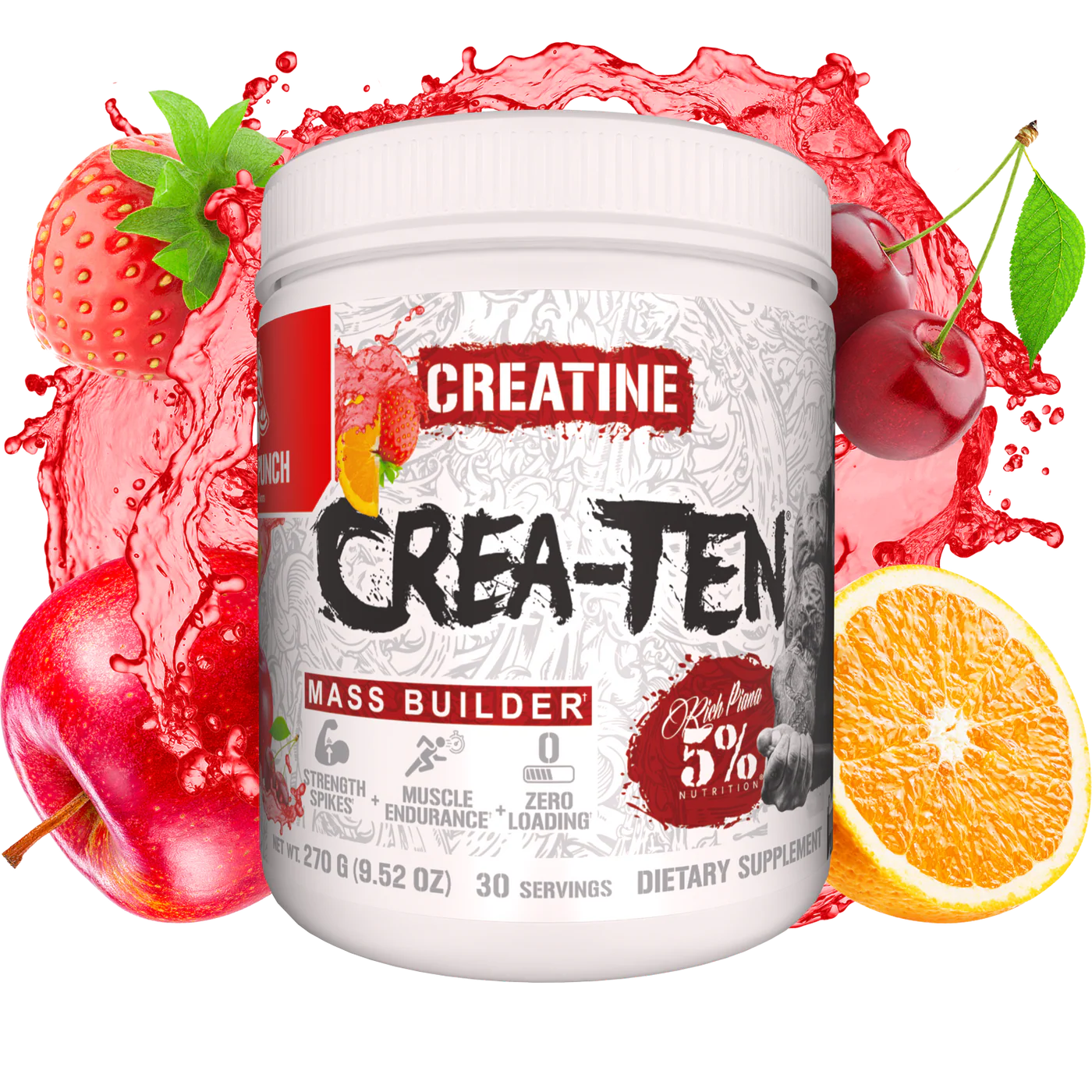 Creatina - Matrice de creatina, 5% Rich Piana, Crea-Ten, 270 de grame, pudra