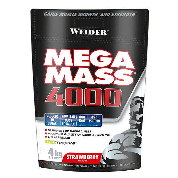 Gainer - Gainer, Weider, Mega Mass 4000, sac de 4kg cu pudra proteica