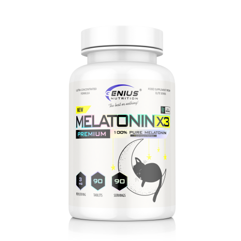 Relaxare si somn - Melatonina, Genius Nutrition, Melatonin-X3, 90 de tablete