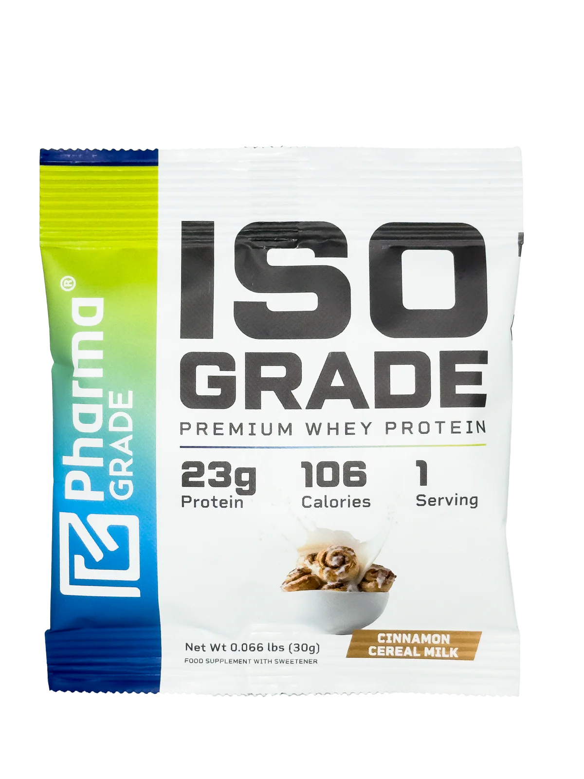 Proteina - Monoportie de izolat proteic, Pharma Grade, ISO Grade Premium Whey Protein, plic de 30 de grame, pudra proteica