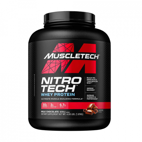 Proteina - Izolat proteic, Muscletech, Nitro Tech Whey Protein, 1.81kg, pudra proteica