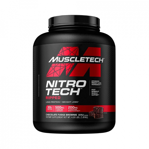Proteina - Izolat proteic, Musceltech, Nitro Tech Ripped, 1.81kg, pudra proteica