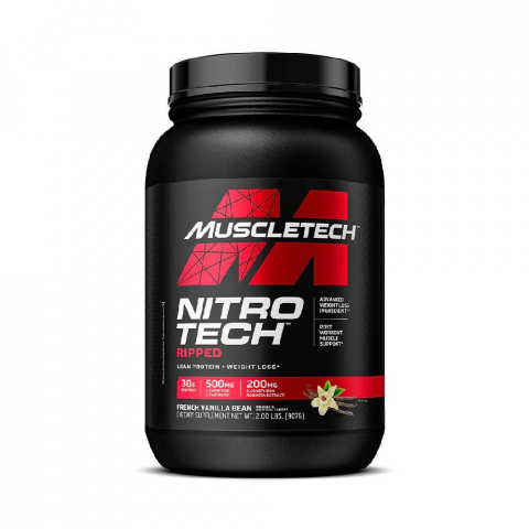 Proteina - Izolat proteic, Muscletech, Nitro Tech Ripped, 907 grame, pudra proteica