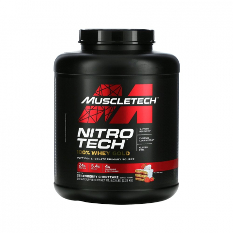 Proteina - Izolat proteic, Muscletech, Nitro Tech 100% Whey Gold, 2.28kg, pudra proteica