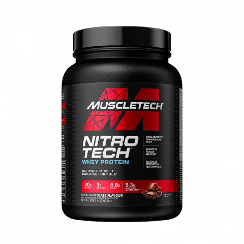 Proteina - Izolat proteic, Muscletech, Nitro Tech Whey Protein, 1.81kg, pudra proteica