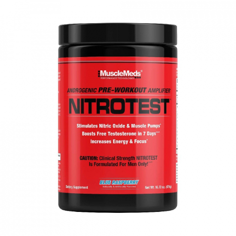 Oxid nitric - Pre-wrokout stimulator de Oxid Nitric, MuscleMeds, Nitrotest, 474 de grame, pudra