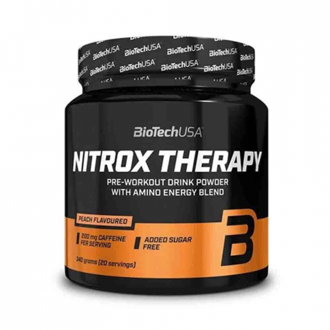 BCAA - Pre-workout + aminoacizi, Biotech USA, Nitrox Therapy, 340 de grame, pudra