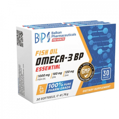 Omega 3 - Omega 3, Balkan Pharmaceuticals, Fish Oil Omega-3 BP Essential, 30 de capsule moi