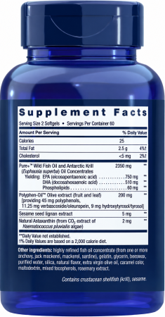 Omega 3 + Krill si Astaxantina, Life Extension, Super Omega-3 Plus EPA/DHA Fish Oil, Sesame Lignans, Olive Extract, Krill&Astaxanthin, 60 de portii, 120 de capsule moi [1]