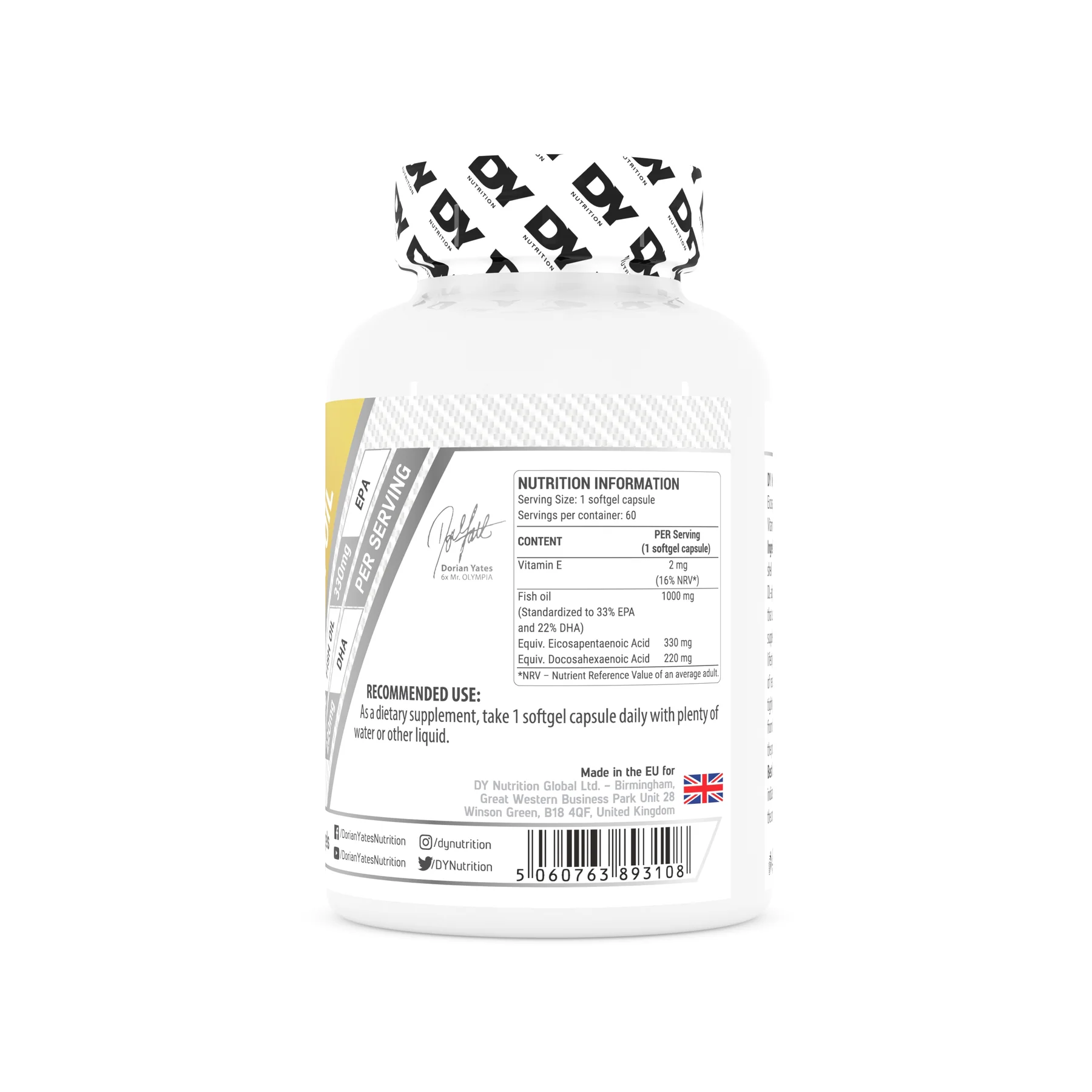 Ulei din peste, DY Nutrition, Omega-3 Fish Oil, 60 de capsule moi [2]