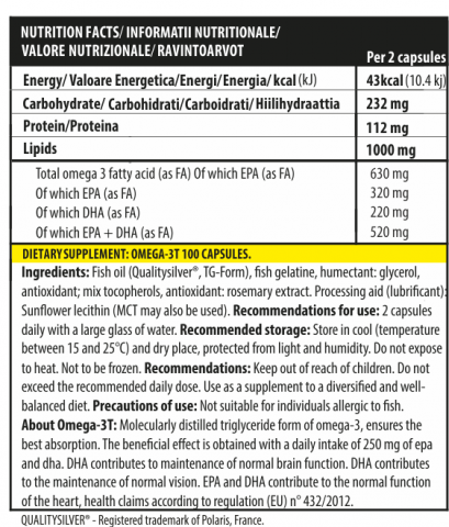 Omega 3, Genius Nutrition, Omega-3T, 100 de capsule moi [1]