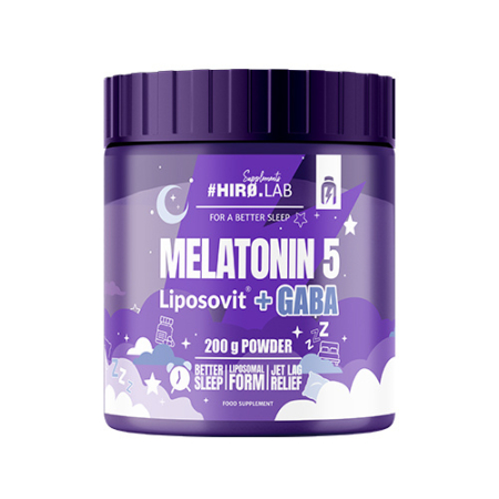 Antioxidanti - Optimizator somn, Hiro.Lab, Melatonin 5 Liposovit + GABA, 200 de grame, pudra