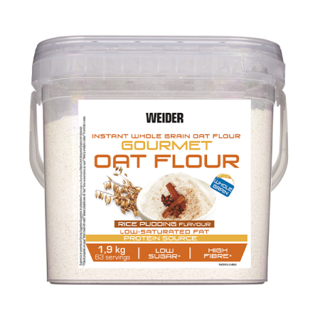 Mic dejun sanatos - Ovaz instant, Weider, Gourmet Oat Flour, 1.9kg, pudra