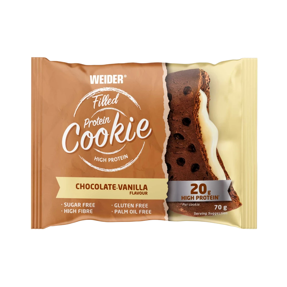 Batoane & Dulciuri Proteice - Prajitura proteica cu umplutura, Weider, Filled Protein Cookie, biscuit de 70 de grame