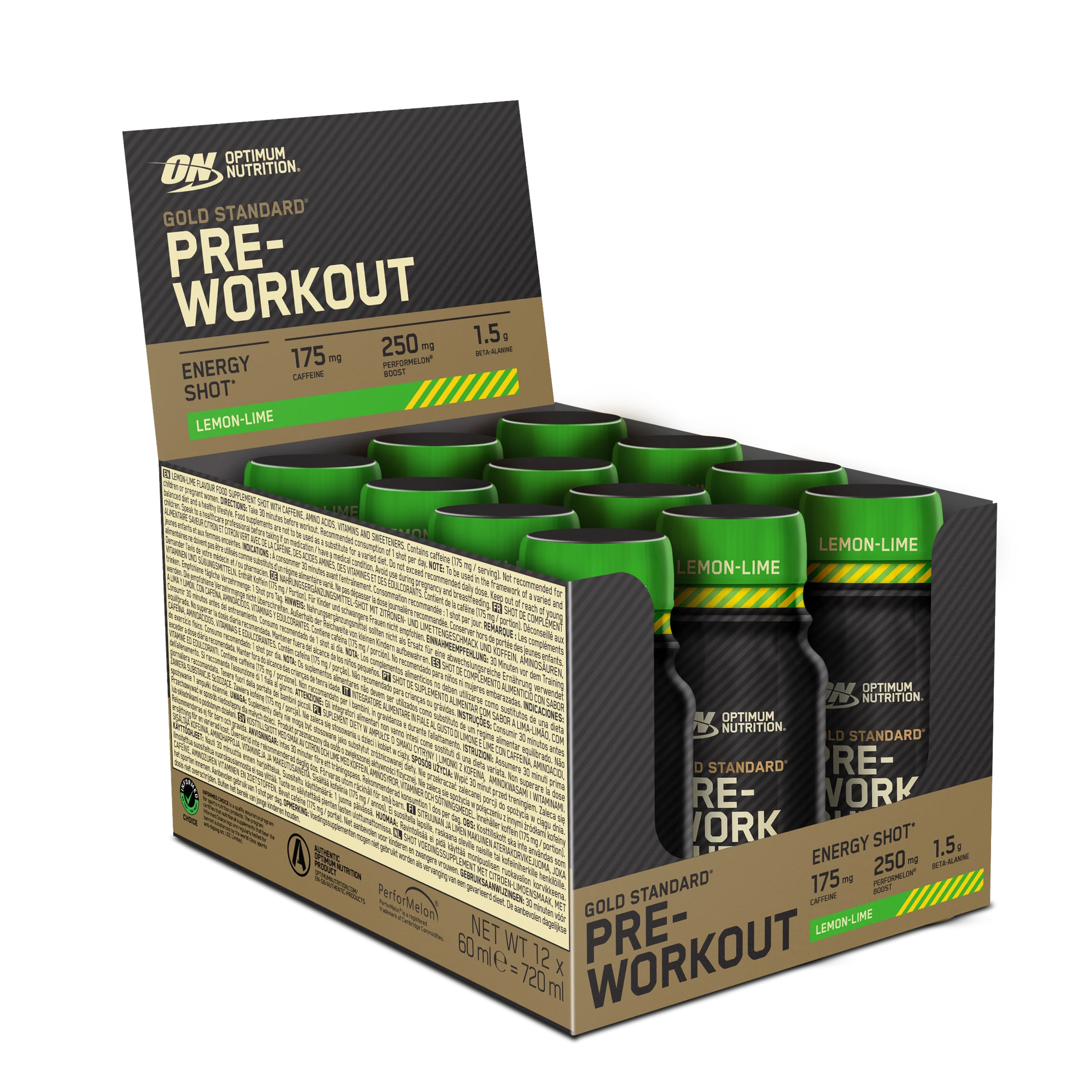 Pre-workout cu cofeina, Optimum Nutrition, Gold Standard, shot de 60ml [1]