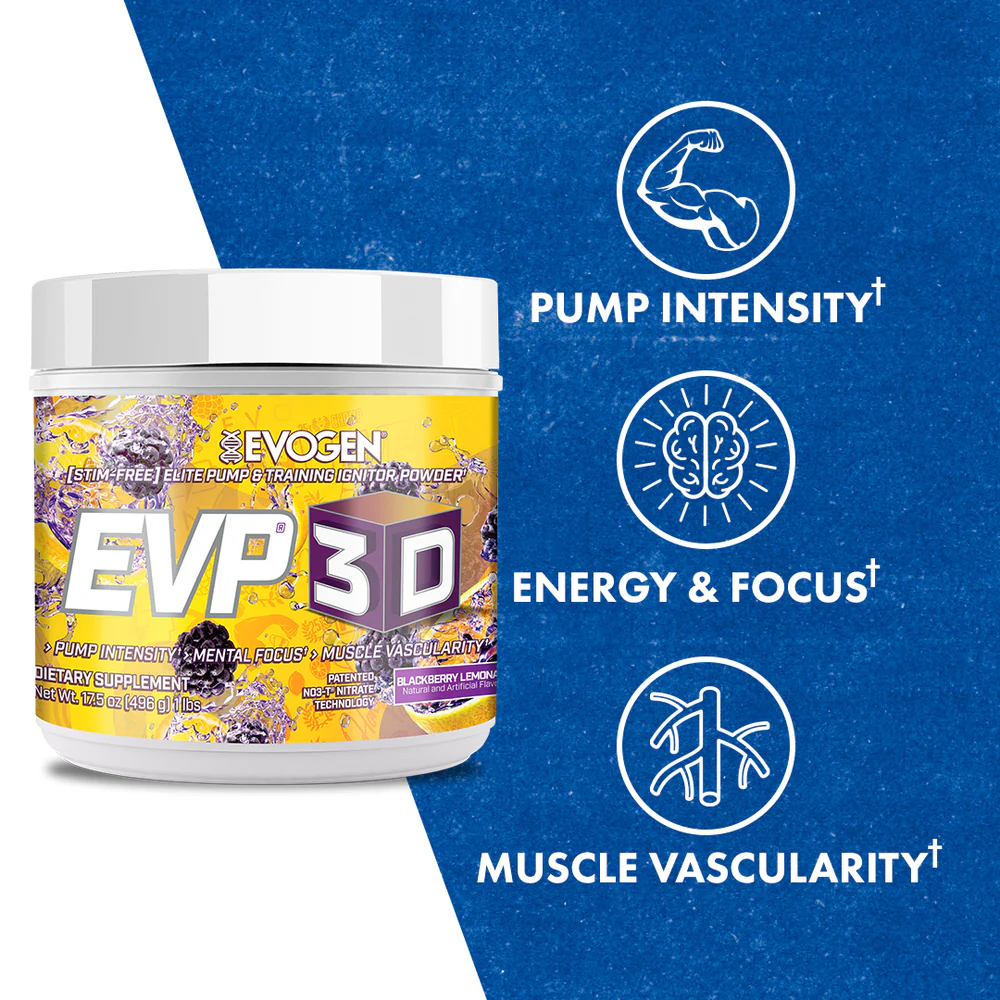 Pre-workout fara cofeina, Evogen, Evp 3D Stim-free, 480 de grame, pudra [2]