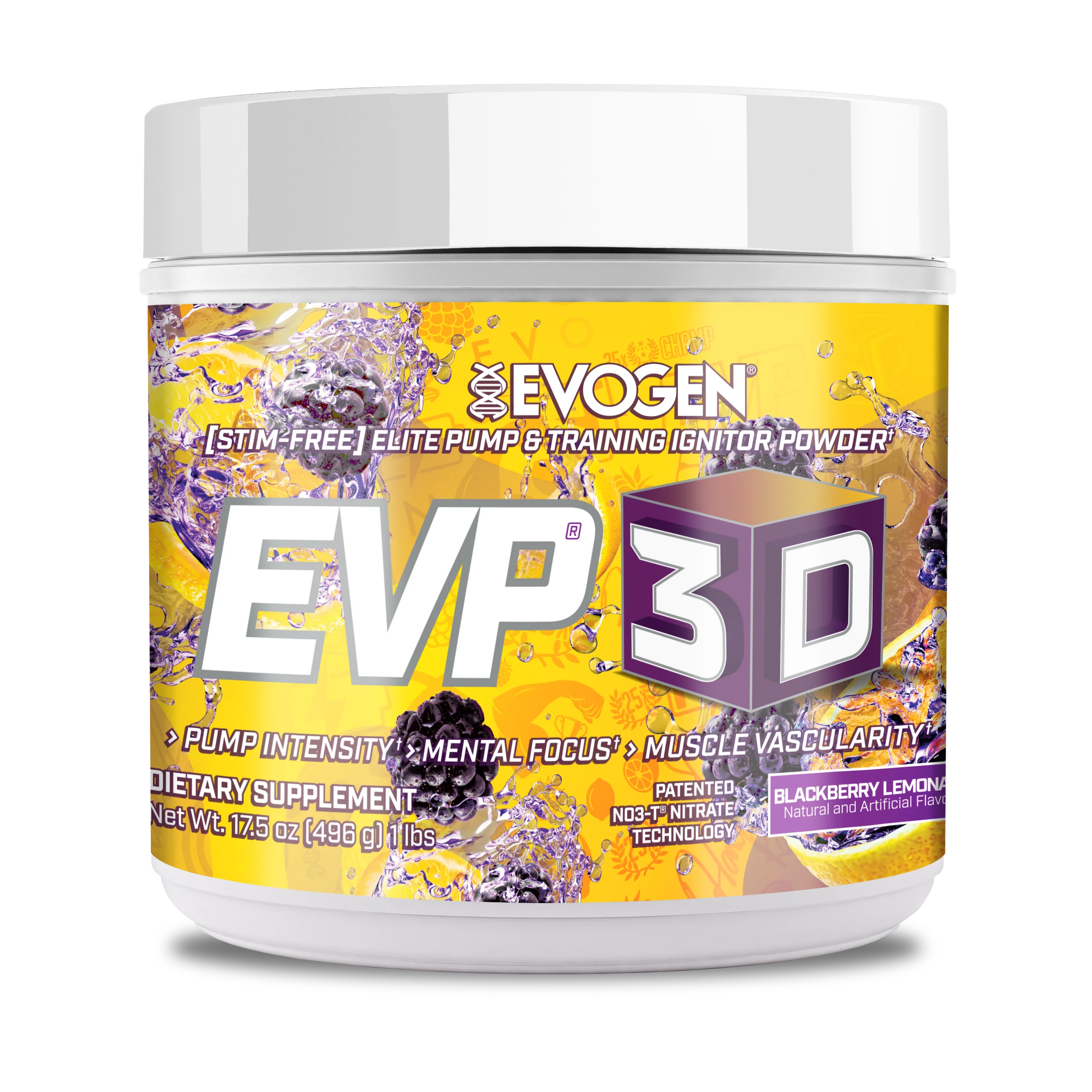 Pre-workout si performanta - Pre-workout fara cofeina, Evogen, Evp 3D Stim-free, 480 de grame, pudra