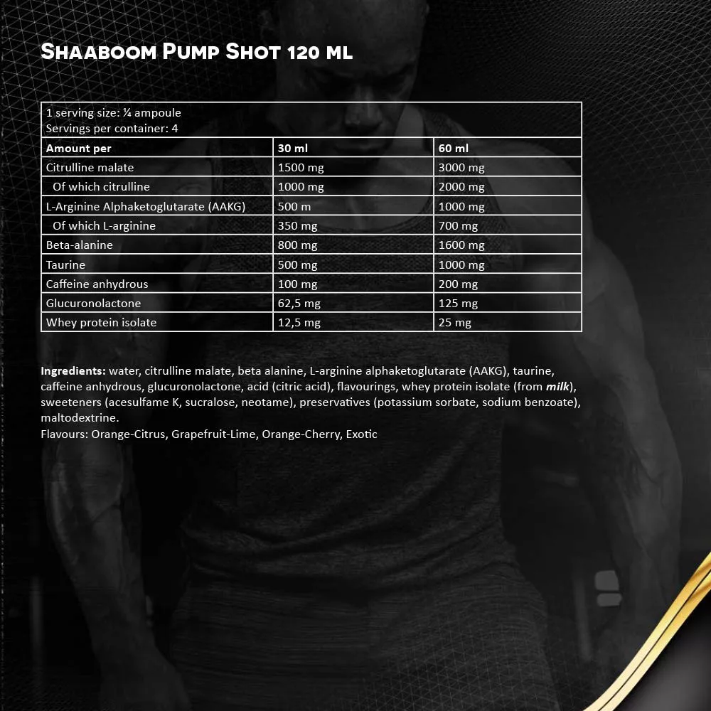 Pre-workout, Kevin Levrone, Shaaboom Pump, shot de 120ml [1]