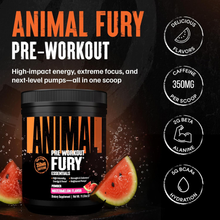 Pre-workout, Universal, Animal Fury, 322 de grame, pudra [3]