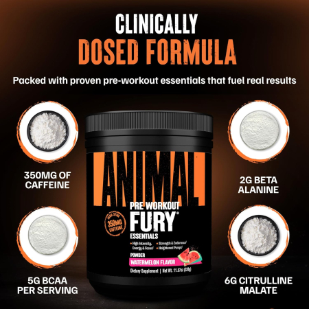 Pre-workout, Universal, Animal Fury, 322 de grame, pudra [5]
