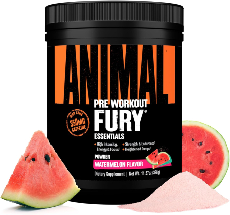 Cu cofeina - Pre-workout, Universal, Animal Fury, 322 de grame, pudra