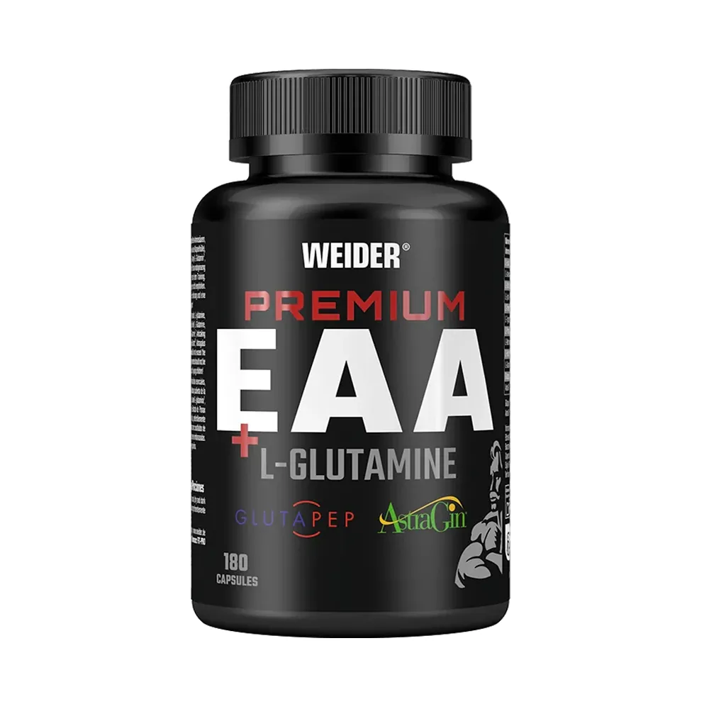 Glutamina - Aminoacizi esentiali + Glutamina, Weider, Premium EAA + L-Glutamine, 180 capsule
