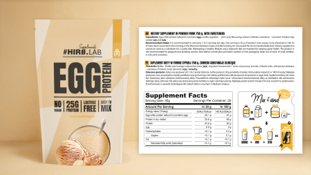 Proteina din albus de ou, Hiro Lab, Egg protein, 750 de grame, pudra [1]